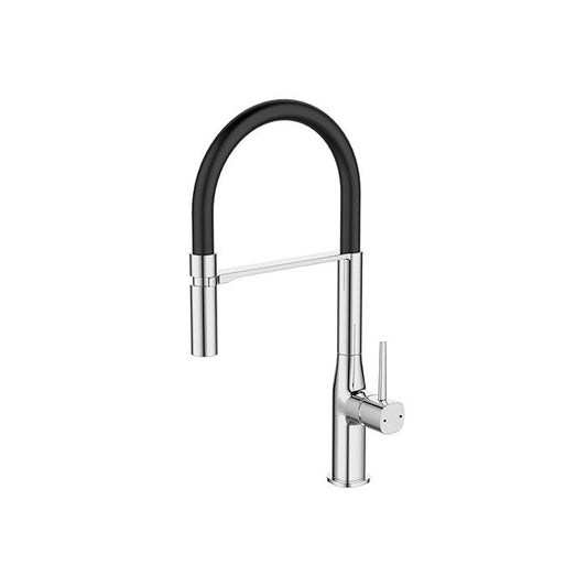 ROUSSEAU Kitchen mixer tap Køben - With hand shower - Chrome gray and black