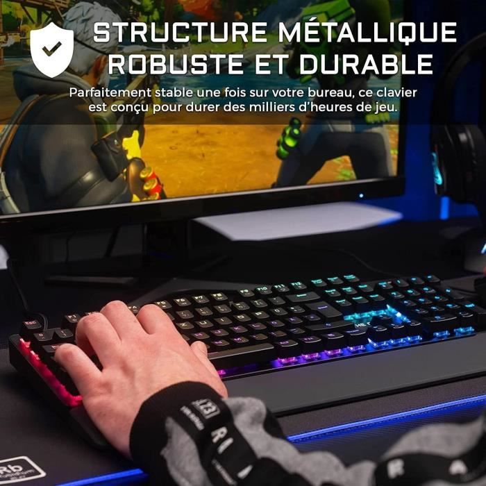 THE G-LAB KEYZ RUBIDIUM MECHANICAL KEYBOARD RED SWITCH AND RGB COMPLETELY CUSTOMIZABLE WITH WRIST REST