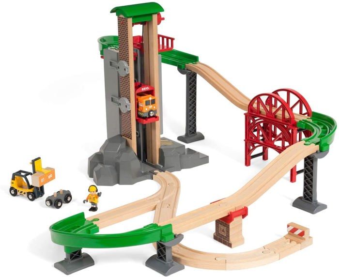 Brio World Grand Circuit Multimodal Platform - Box 32 pieces - Wooden train circuit - Ravensburger - From 3 years old - 33887