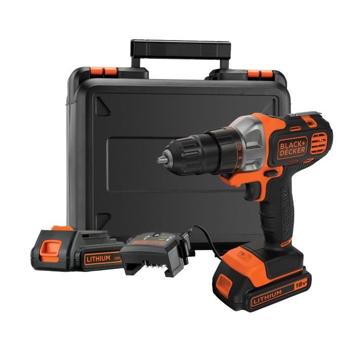 BLACK + DECKER - Cordless MultiEvo Drill-Driver 18V 1,5Ah + Charger - MT218K-QW - Tool with interchangeable head