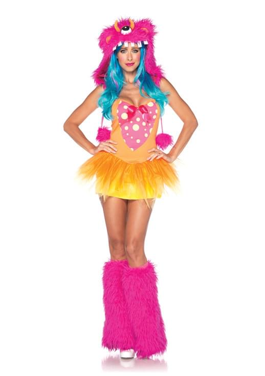 Sexy Shelly Monster Tutu Dress & Furry Hood Costume Adult X-Small 0-2