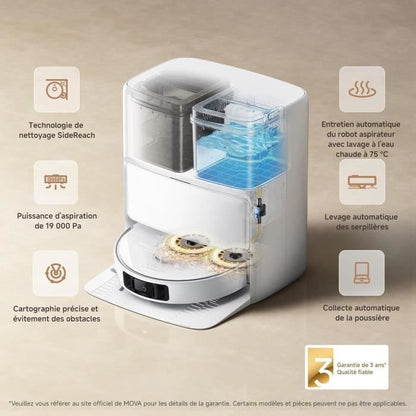 MOVA P50 Ultra - Robot Vacuum Cleaner with Docking Station - 19,000 Pa - Cleaning from corners to edges