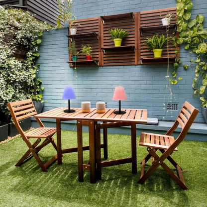 Solar and rechargeable table lamp - LUMISKY - STANDY MINI SOLAR RGB - H36 cm - Dimmable multicolor LED