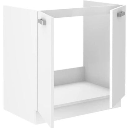 ATLAS 2-door sink unit - L 80 x H 82 x D52 cm - White decor - Sold without worktop