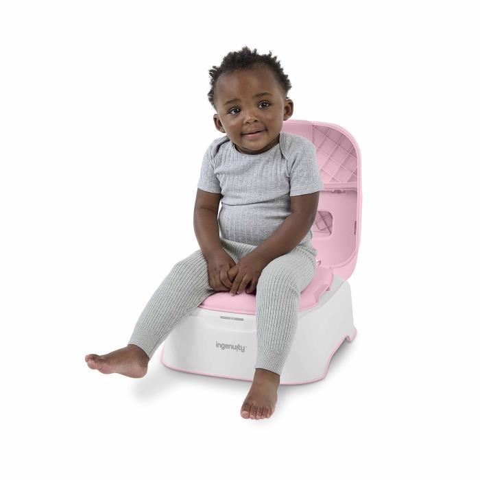INGENUITY Step Stool and Potty Trainer with Removable Bowl, Non-Slip, Ergonomic Seat, Pink