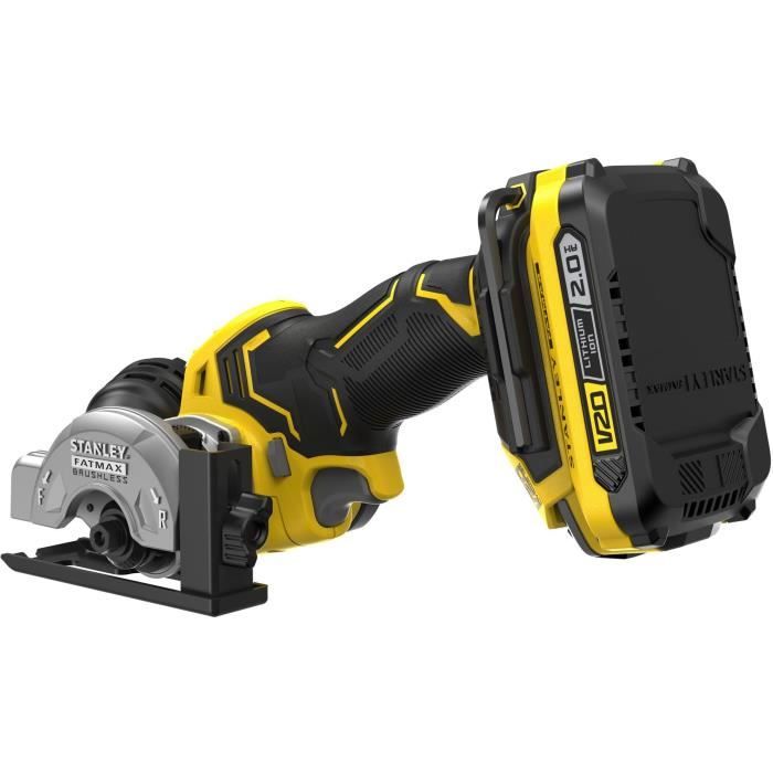 Mini Circular Saw - STANLEY FATMAX V20 - SFMCM300D2-QW - 75 mm Brushless - Lithium 18V - 2 Batteries 2Ah
