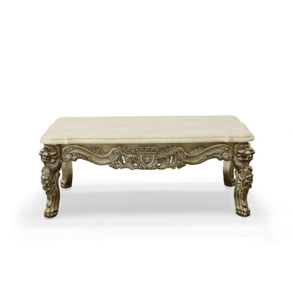 Platine Lion Coffee Table with Marble Top