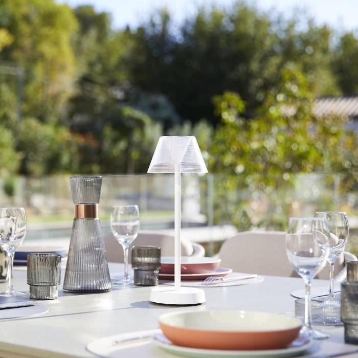 Cordless table lamp - LUMISKY - BEVERLY WHITE - H34 cm - Warm white LED