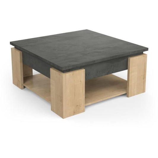 AUSTIN square coffee table - Hamilton and Sidewalk oak decor - L 80 x D 80 x H 37.2 cm - DEMEYERE
