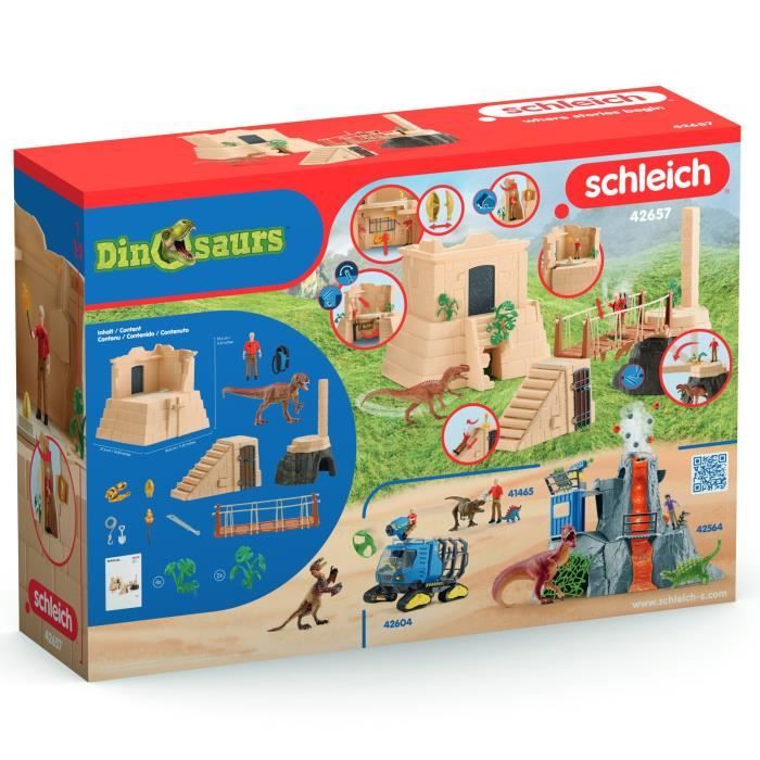 Schleich 42657 Dinosaurs Lost Temple Adventures Playset, With Monolophosaurus Dinosaur Included, For Children Aged 5 and Up