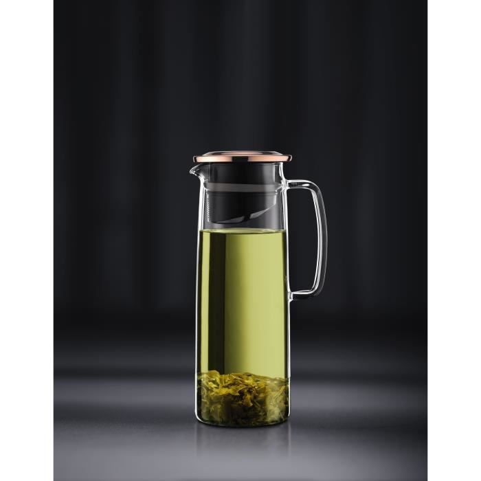 Glass Infuser Pitcher - BODUM - Biasca - Copper Lid with Filter - 1.2 L - Transparent