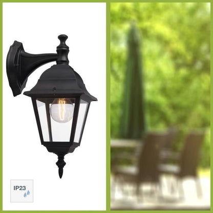Brilliant - Newport Outdoor applique - Descendant - Black color - Metal/Glass E27 1x60w