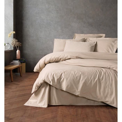 Bedding set - 1 duvet cover 220 x 240 cm + 2 pillowcases 60 x 60 cm - 100% cotton - Beige