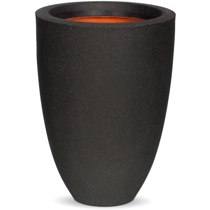 Elegant low vase - CAPI EUROPE - SMOOTH NL - 34 x 46 cm - Black