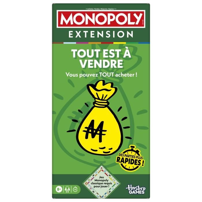 Monopoly Expansion Everything is for Sale, Makes the Classic Monopoly Game More Fun and Faster, Board Games, 2-6 Players, 40