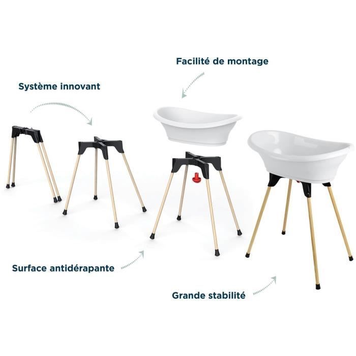 THERMOBABY TUB KIT VASCO White Lily of the valley: bathtub + feet + drain hose