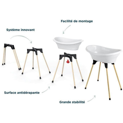 THERMOBABY TUB KIT VASCO White Lily of the valley: bathtub + feet + drain hose