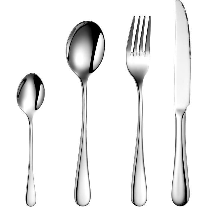 Cutlery set - ARTHUR MARTIN - AM2202 - 24 pieces - Stainless steel - Polished mirror finish with matte handle