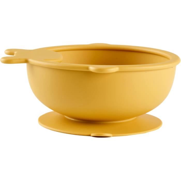 Suction Cup Bowl - THERMOBABY - Silicone - Honey Yellow, non-slip and unbreakable