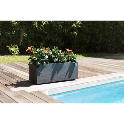 EDA PLASTIC Graphit Up Planter - 57 L - 79,5 x 29,5 x 29,5 cm - Charcoal gray