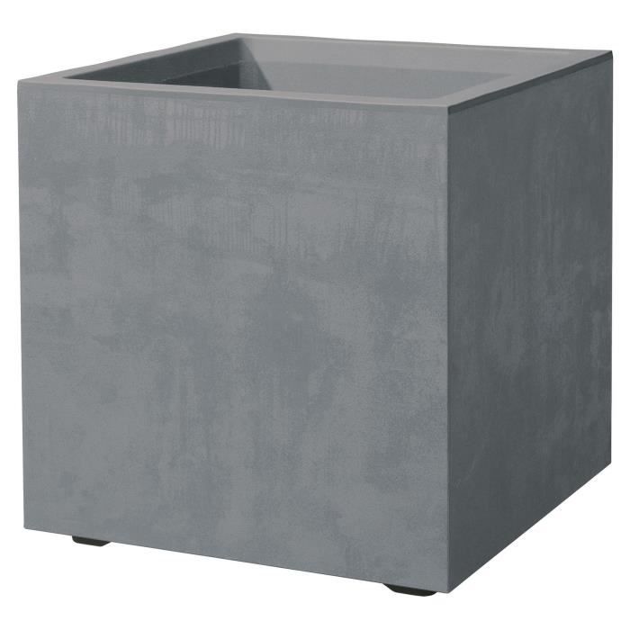 Cube Flower Pot - DEROMA - Millennium R - Ashgrey - Self-Watering - 25 cm