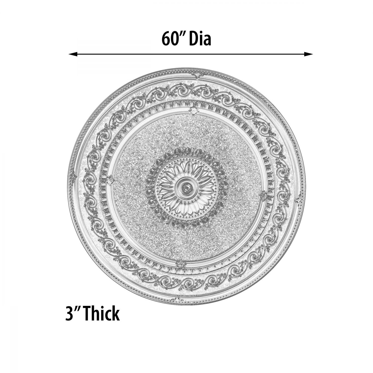 Golden Dream Round Chandelier Ceiling Medallion 60