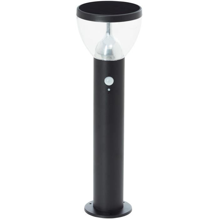 Outdoor bollard - BRILLIANT - TULIP - LED and solar - Motion detector - Stainless steel and plastic - 4 W - Black