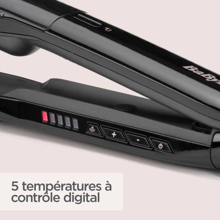 BABYLISS ST492E Steam Straight Steam Straightener - 39mm wide ceramic plates - 5 temperatures 150 ° C-230 ° C-Advanced Ceramics Heater