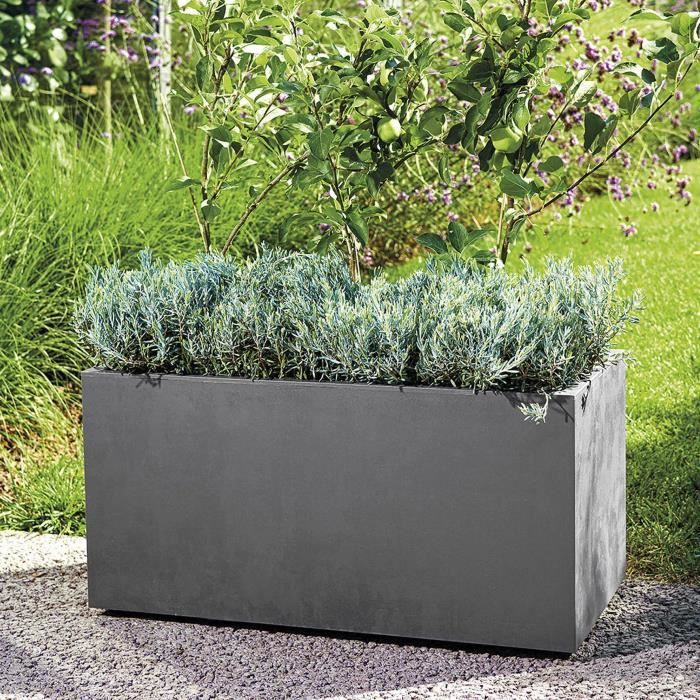Muret Planter - DEROMA - Millennium R - Anthracite - With water reserve - 79 cm