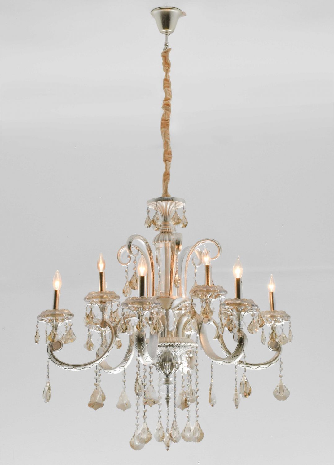 Hollywood Brush 9 light Silver Chandelier