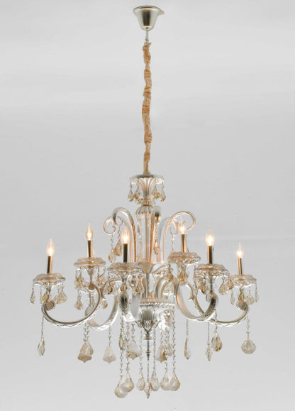Hollywood Brush 9 light Silver Chandelier