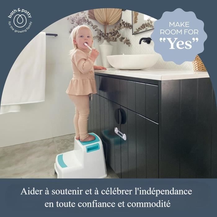 Step stool - DREAMBABY - 2 UP - Non-slip and textured - Up to 80 kg for children and adults - Aqua