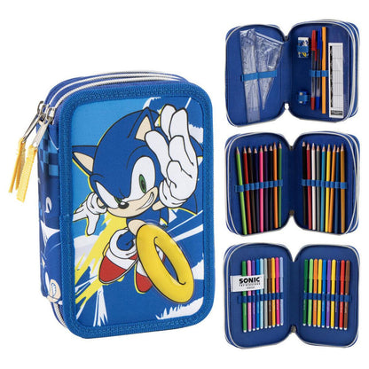 Sonic the Hedgehog triple pencil case