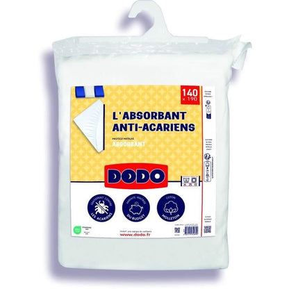 Absorbent mattress protector - 140x190 cm - Cotton - Anti -mite