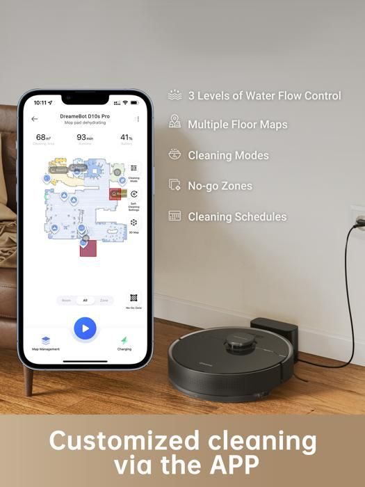 Dreame D10s Pro Robot Vacuum and Washer with Action IA - Autonomy 280 min - Aspiration power: 5000 PA