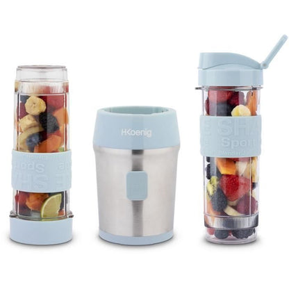 Mini blender - SMOO16 - 300 W - 570 mL - Pastel blue - 2 flasks included