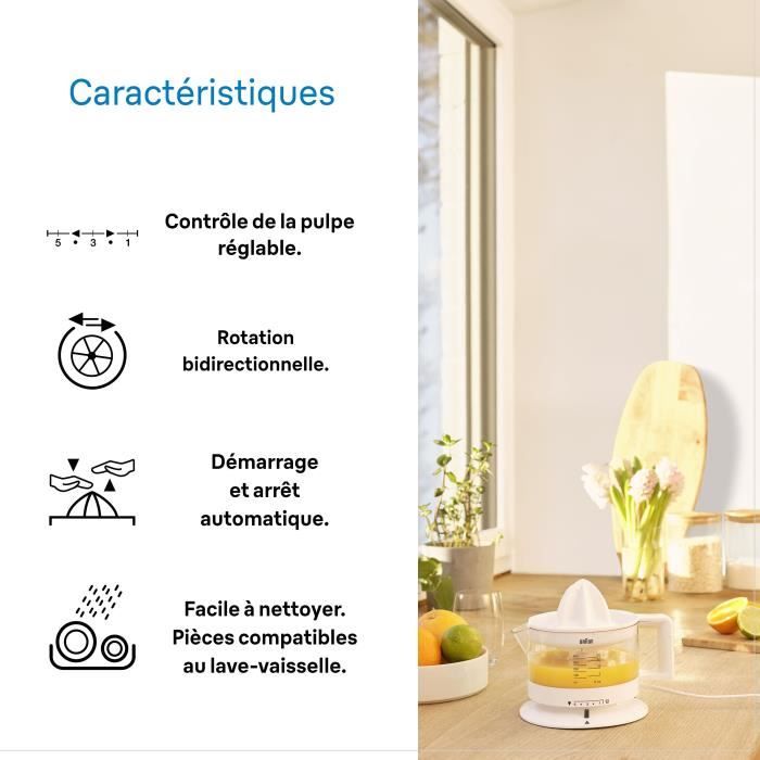 Braun CJ3000 PRUS -AGRUMES - 20 W - 5 levels of pulp control - White