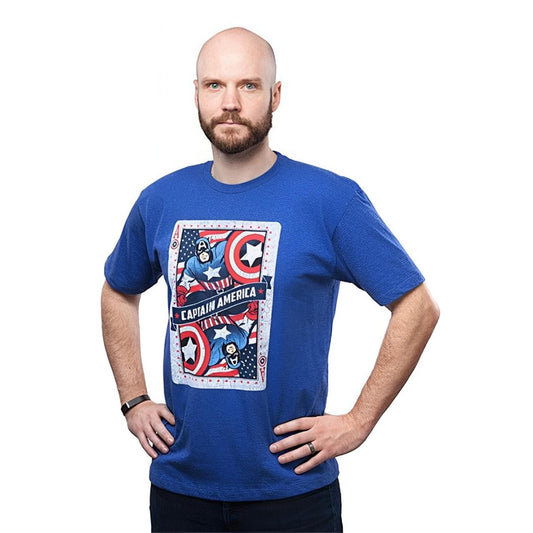 Captain America "Ace of Avengers" Adult T-Shirt Large