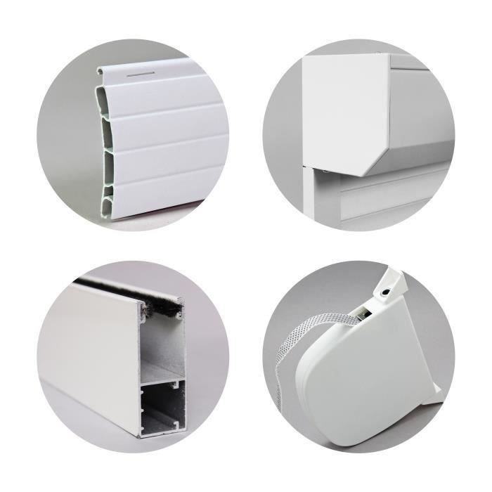 FRANCE-COMBI PVC manual reversible rolling shutter with strap - W 120 x H 120 cm