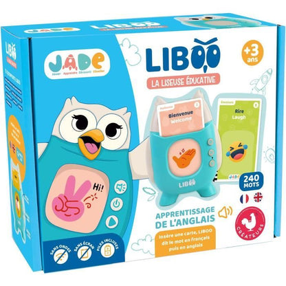 Liboo E-Reader - JADE - French - English - 240 Words - Educational Game - Batteries Included - Vocabulary - Learning - French Design