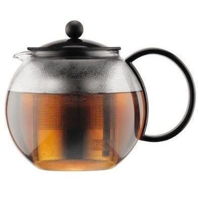 Assam - Theiere a bodum piston, plastic cover, stainless steel filter, 1.0 l