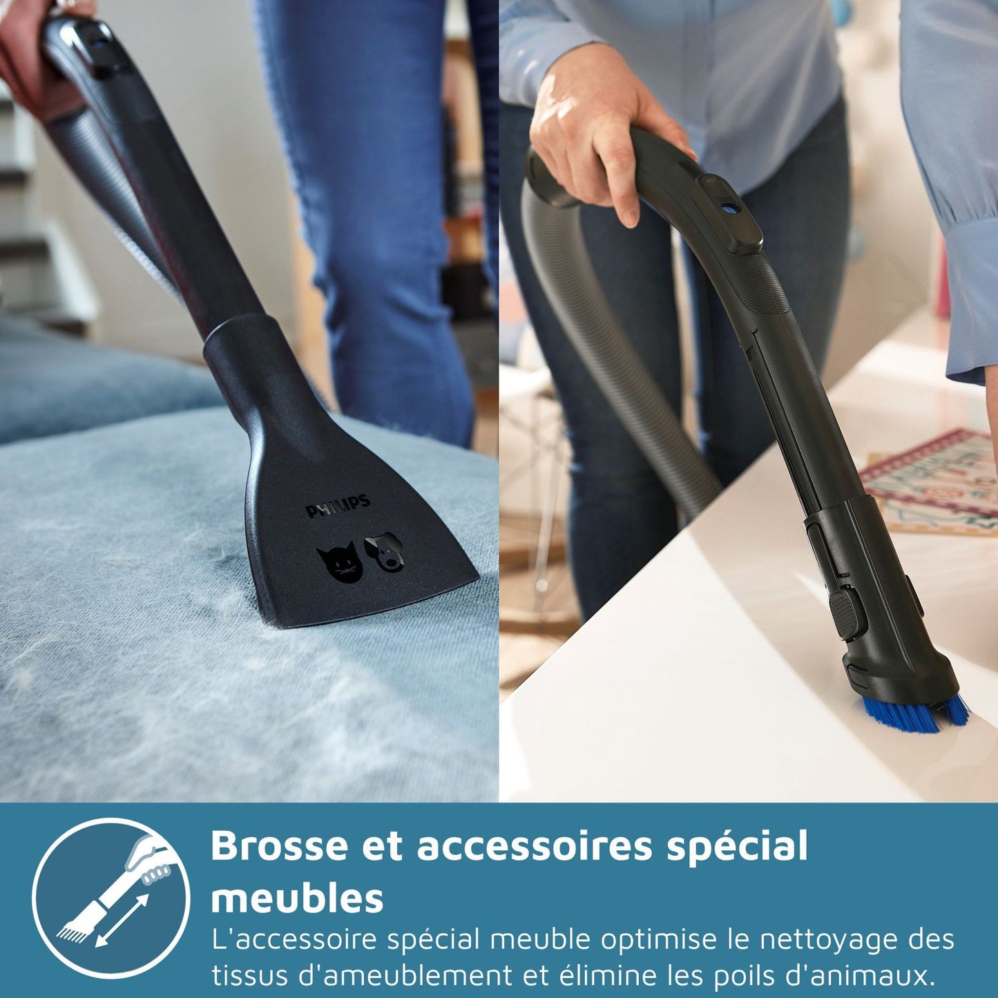 Cylinder vacuum cleaner with bag - PHILIPS - XD5123/10 - 900 W - 4 L - Black