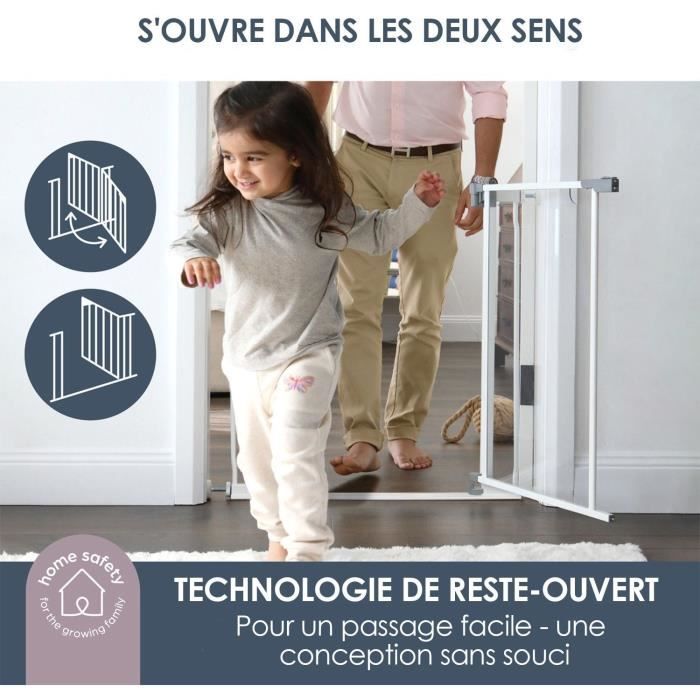 DREAMBABY Clear Panel Safety Gate - Hold-open Function - Anti-fall Bottom - White