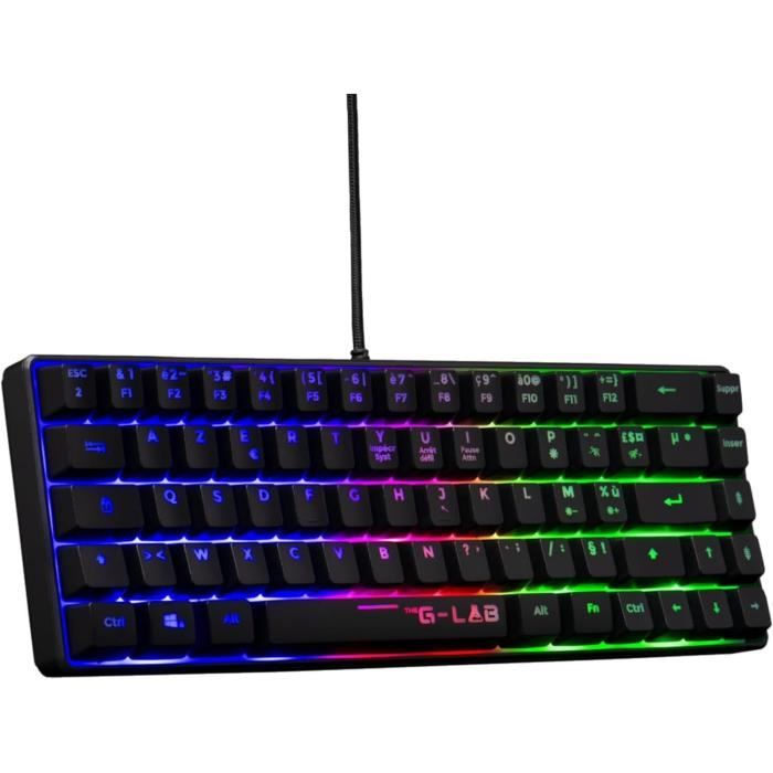 Gaming Keyboard - THE G-LAB - KEYZ-HYDROGEN/FR - 60% Black Membrane