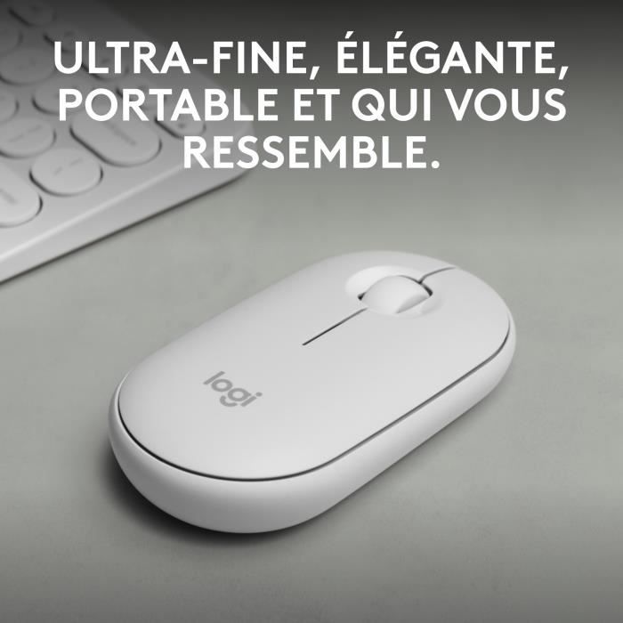 LOGITECH - Wireless mouse - Pebble Mouse 2 M350s - White - (910-007013)