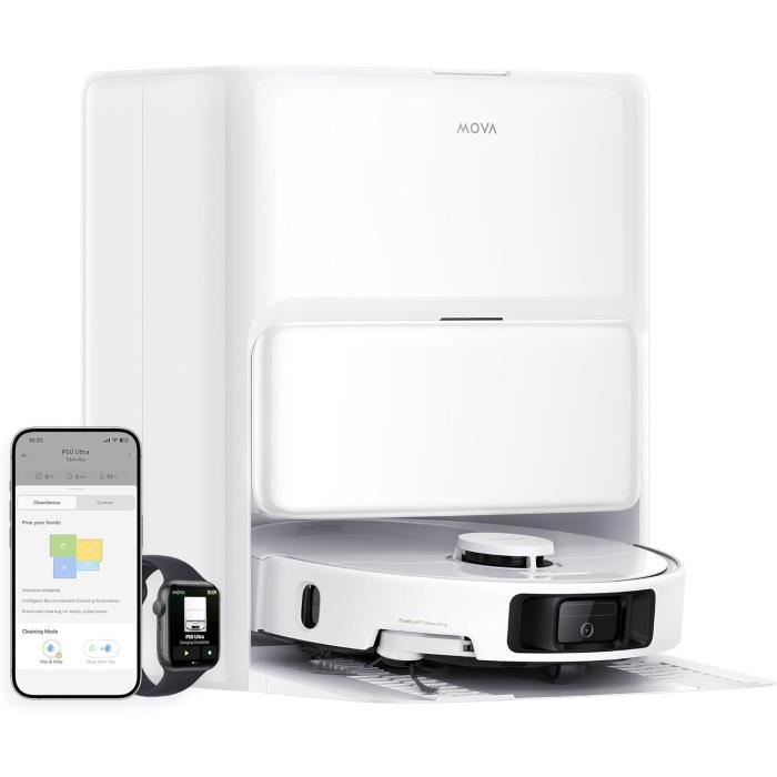 MOVA P50 Ultra - Robot Vacuum Cleaner with Docking Station - 19,000 Pa - Cleaning from corners to edges