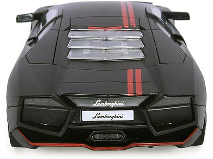 Lamborghini Reventon Matt Black with Red Stripes "Satin Paint" Series 1/24 Diecast Model Car by Motormax