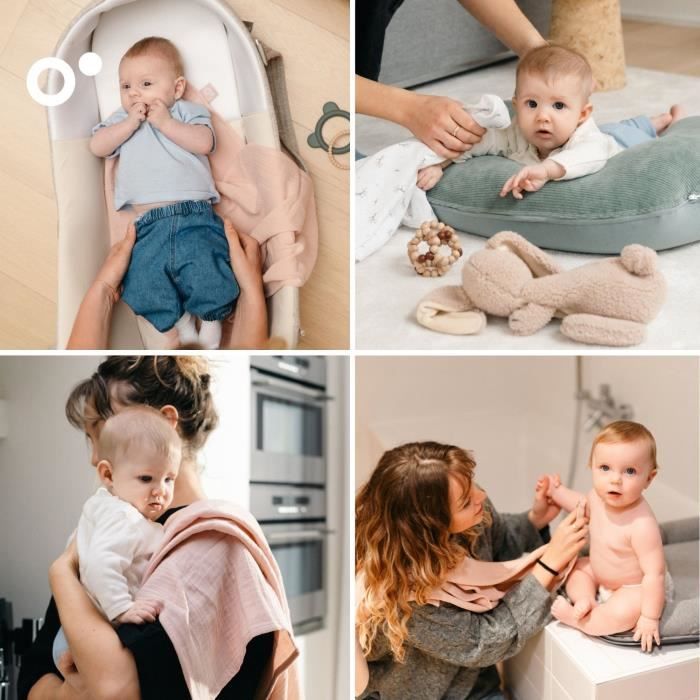 Pack of 3 swaddles - DOOMOO - Organic cotton gauze - Oeko-Tex certified - Pink