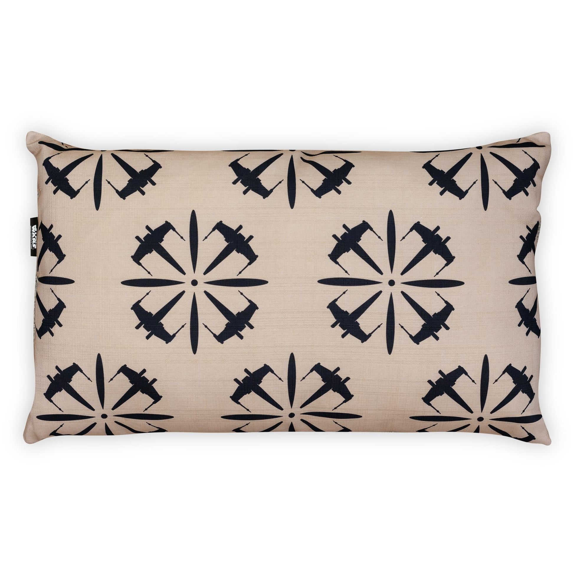 Star Wars Lumbar Throw Pillow | Black X-Wing Fighter Design | 15 x 24 Inches