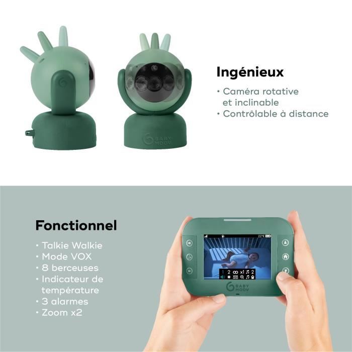 Babymoov Babyphone Video Yoo Master - Motorized Camera with 360 ° view - Sleep technology - Night vision